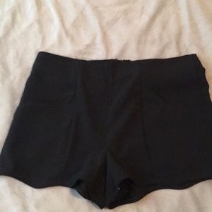 Black scalloped shorts